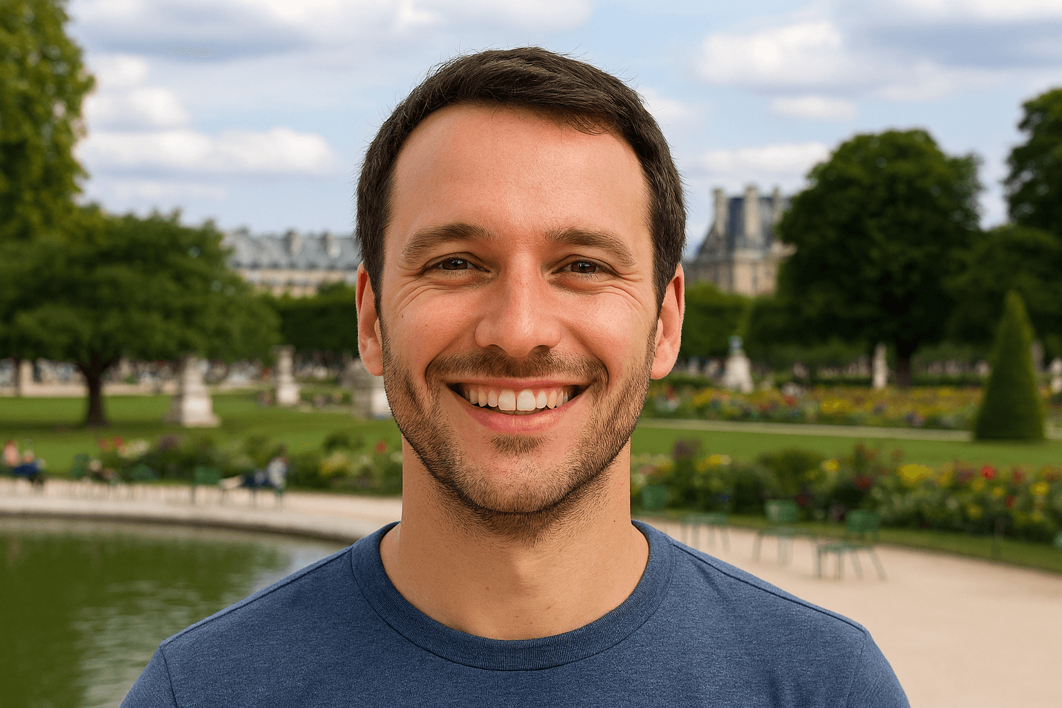 Profil fictif d'un homme à Paris (illustration).