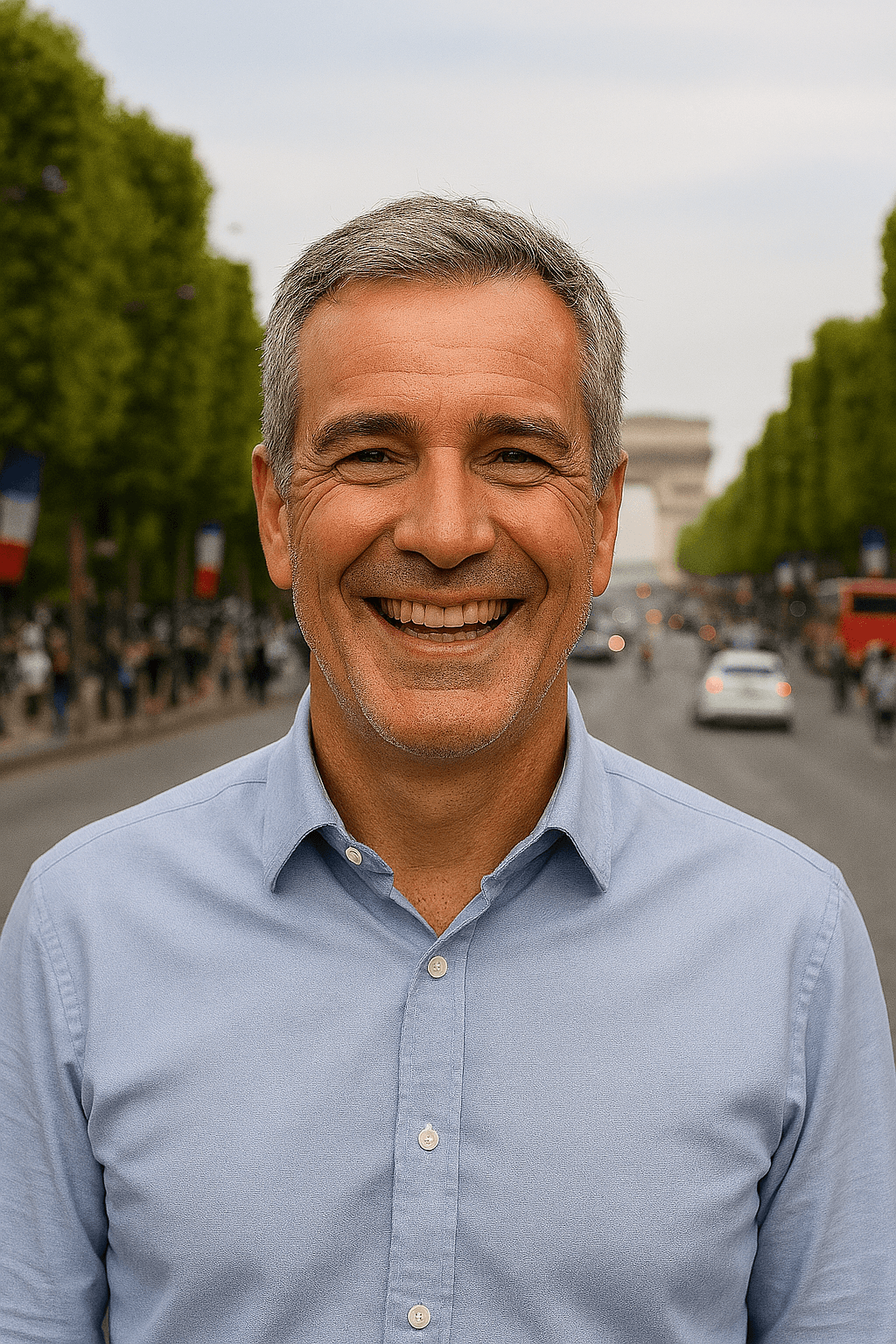 Profil fictif d'un homme à Paris (illustration).