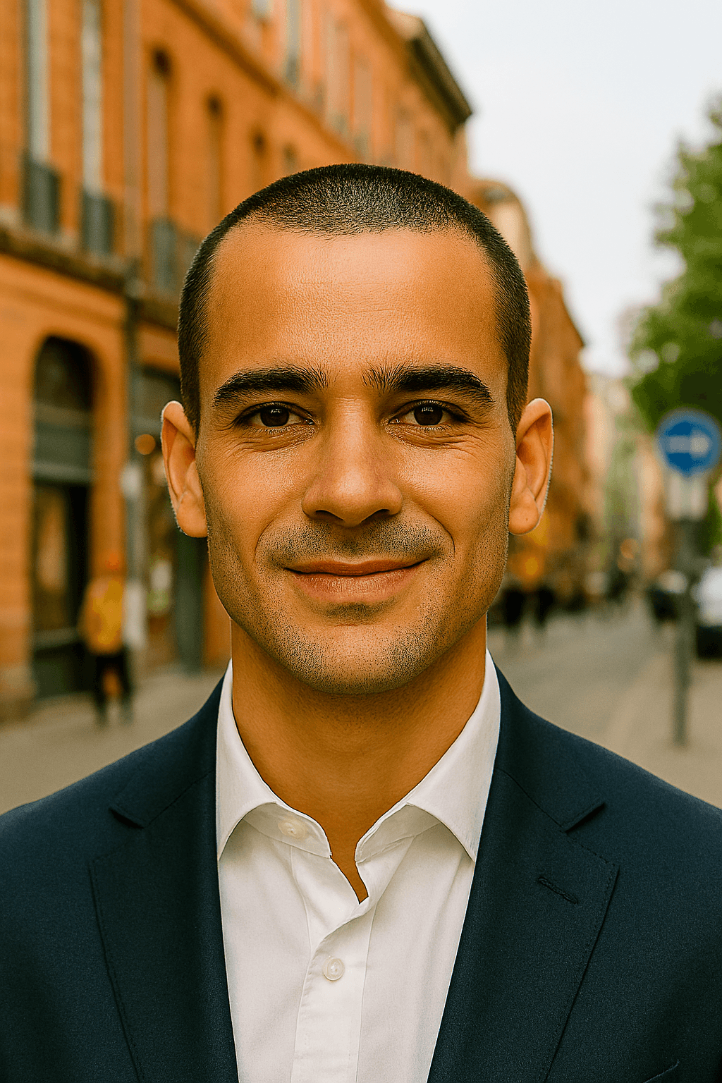 Profil fictif Paul_Garonne (jeune homme devant la Garonne, ambiance ensoleillée)